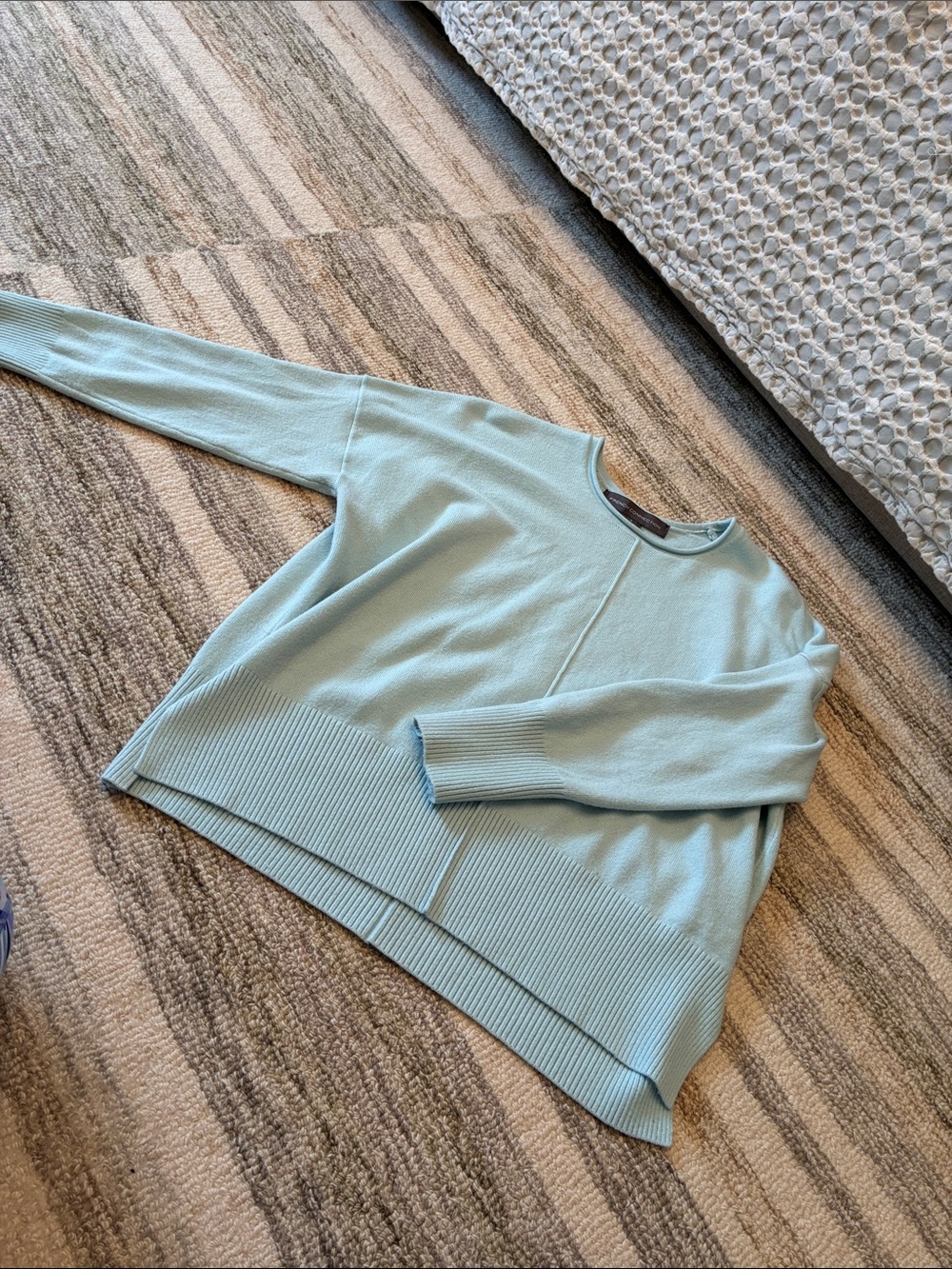 French Connection Aqua Blue Crewneck Knit Top
